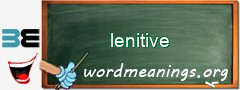 WordMeaning blackboard for lenitive